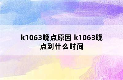 k1063晚点原因 k1063晚点到什么时间